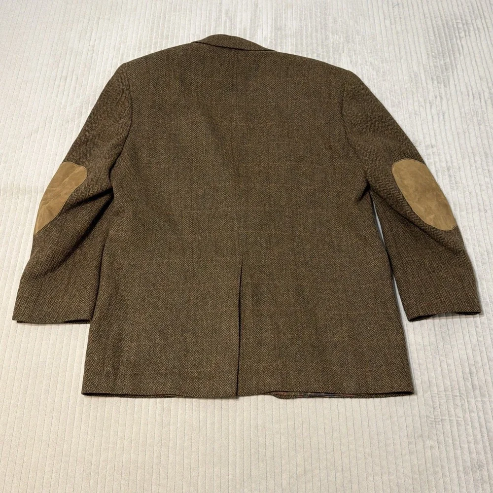 Lauren Ralph Lauren Wool Herringbone Blazer Elbow Patches Paisley Lining 41R